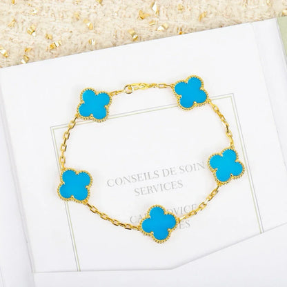 [Peak]LUCKY CLOVER 5-MOTIF BRACELET - TURQUOISE COLLECTION