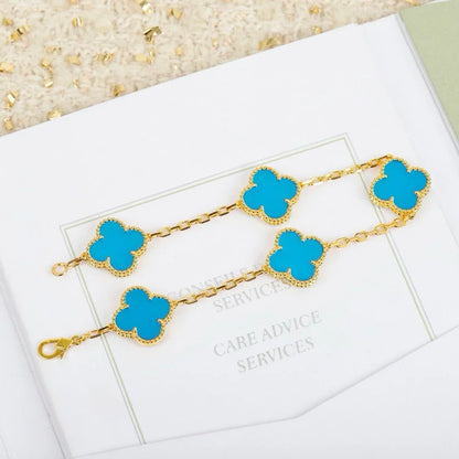 [Peak]LUCKY CLOVER 5-MOTIF BRACELET - TURQUOISE COLLECTION