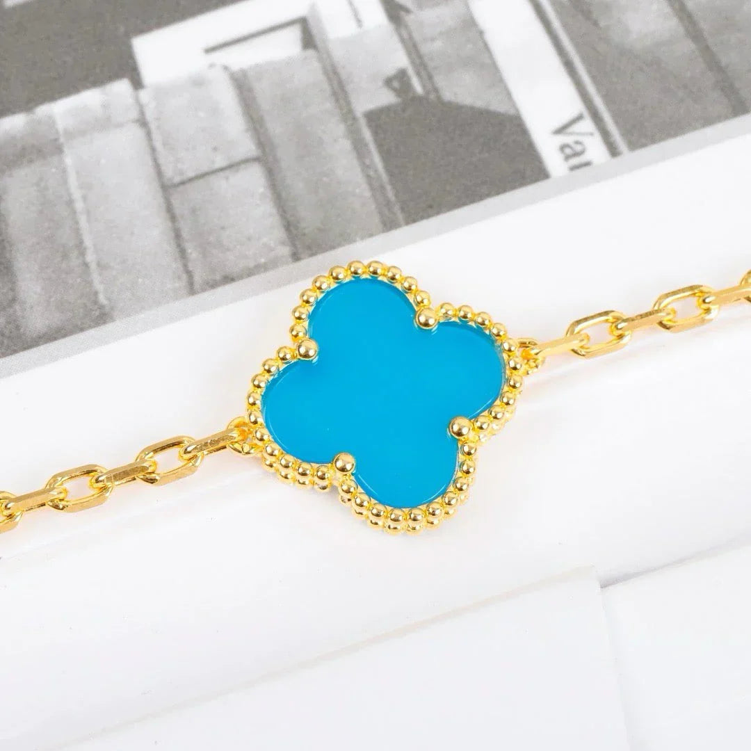 [Peak]LUCKY CLOVER 5-MOTIF BRACELET - TURQUOISE COLLECTION