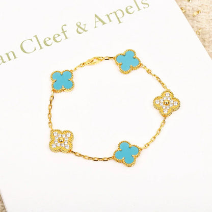 [Peak]LUCKY CLOVER 5-MOTIF BRACELET - TURQUOISE COLLECTION
