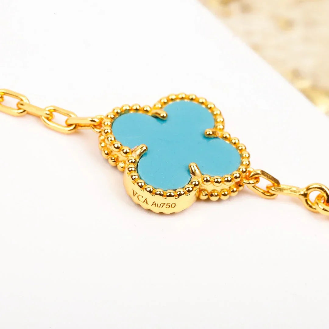 [Peak]LUCKY CLOVER 5-MOTIF BRACELET - TURQUOISE COLLECTION