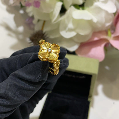 [Peak]LUCKY CLOVER GOLD REVERSIBLE RING