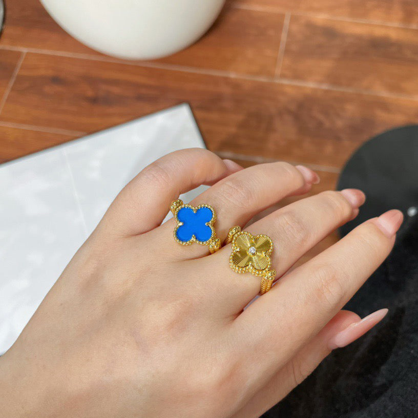 [Peak]LUCKY CLOVER GOLD REVERSIBLE RING