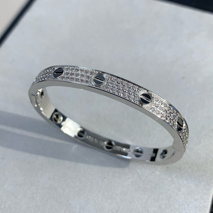 [Peak]CLASSIC 6.1MM LOVE BANGLE - DIAMOND PAVÉ & BLACK CERAMIC