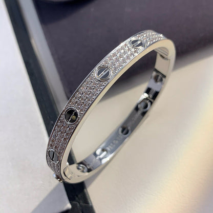 [Peak]CLASSIC 6.1MM LOVE BANGLE - DIAMOND PAVÉ & BLACK CERAMIC