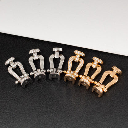 [Peak]FORCE LARGE HORSESHOE FULL DIAMOND BRACELET - WHITE GOLD