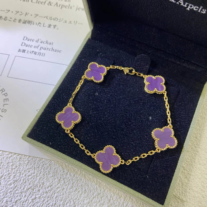 [Peak]LUCKY CLOVER 5-MOTIF BRACELET - VIOLET COLLECTION