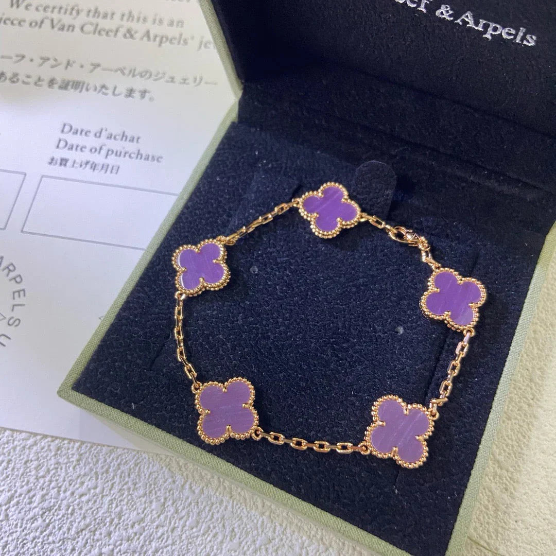 [Peak]LUCKY CLOVER 5-MOTIF BRACELET - VIOLET COLLECTION