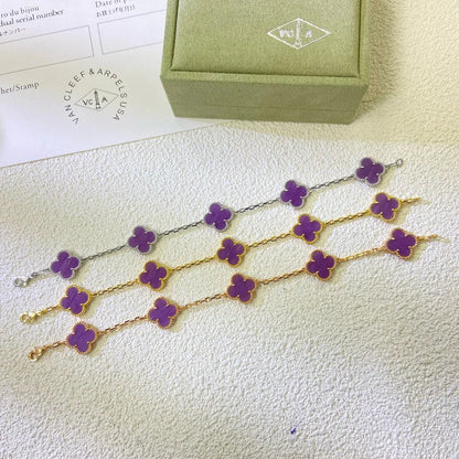 [Peak]LUCKY CLOVER 5-MOTIF BRACELET - VIOLET COLLECTION