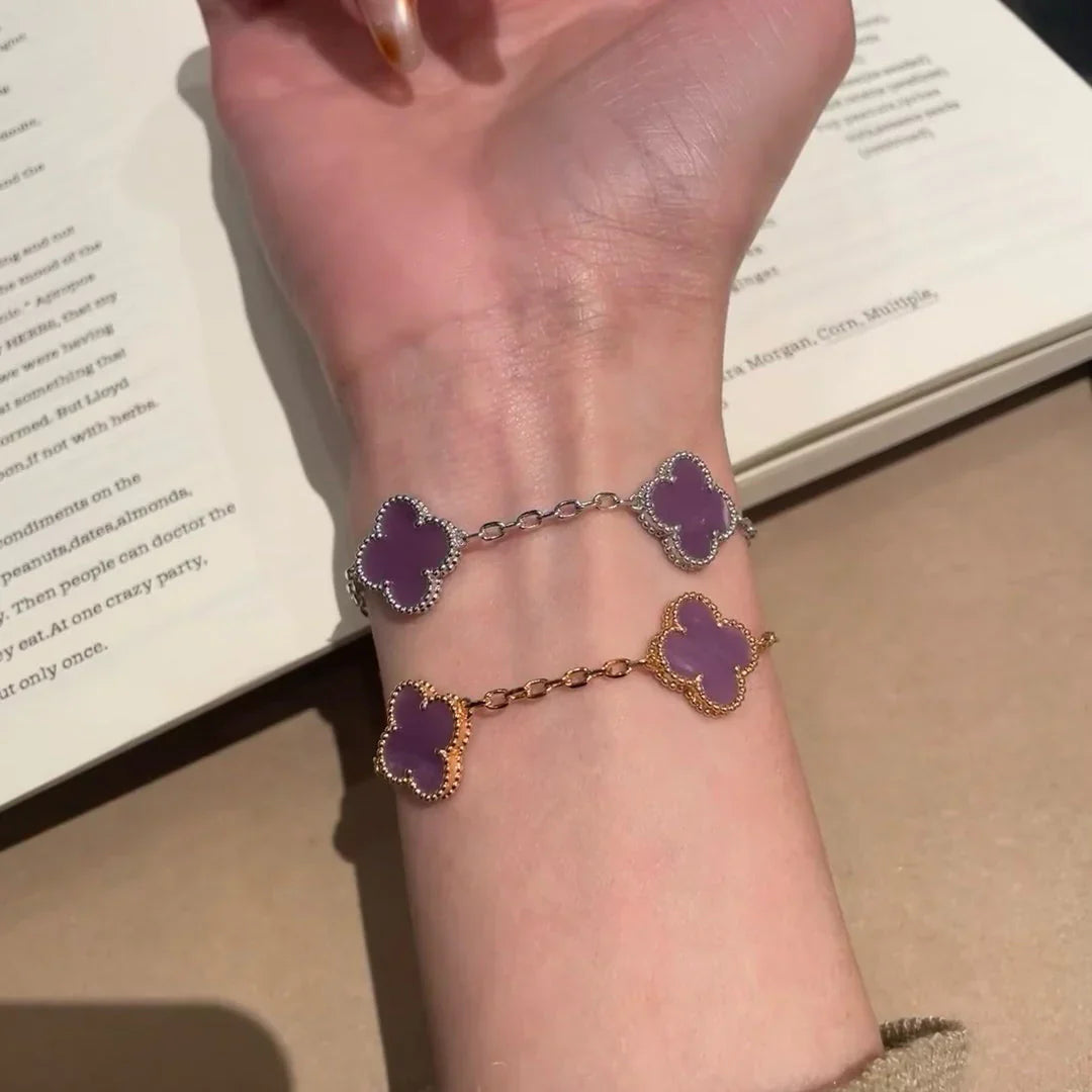 [Peak]LUCKY CLOVER 5-MOTIF BRACELET - VIOLET COLLECTION