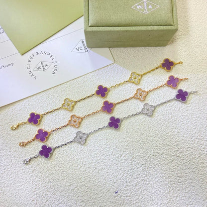 [Peak]LUCKY CLOVER 5-MOTIF BRACELET - VIOLET COLLECTION