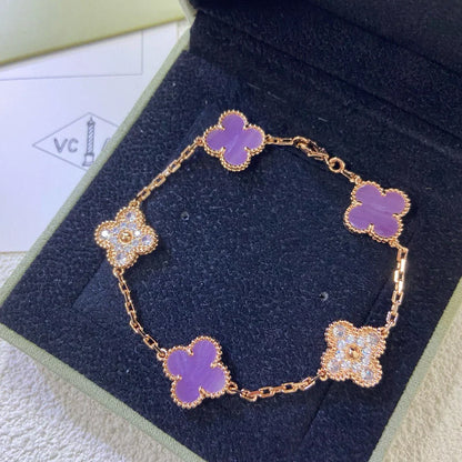 [Peak]LUCKY CLOVER 5-MOTIF BRACELET - VIOLET COLLECTION