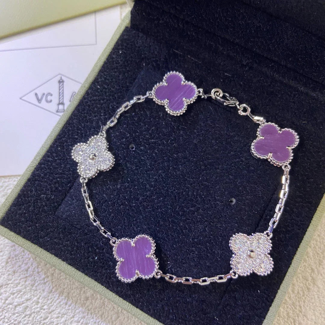 [Peak]LUCKY CLOVER 5-MOTIF BRACELET - VIOLET COLLECTION