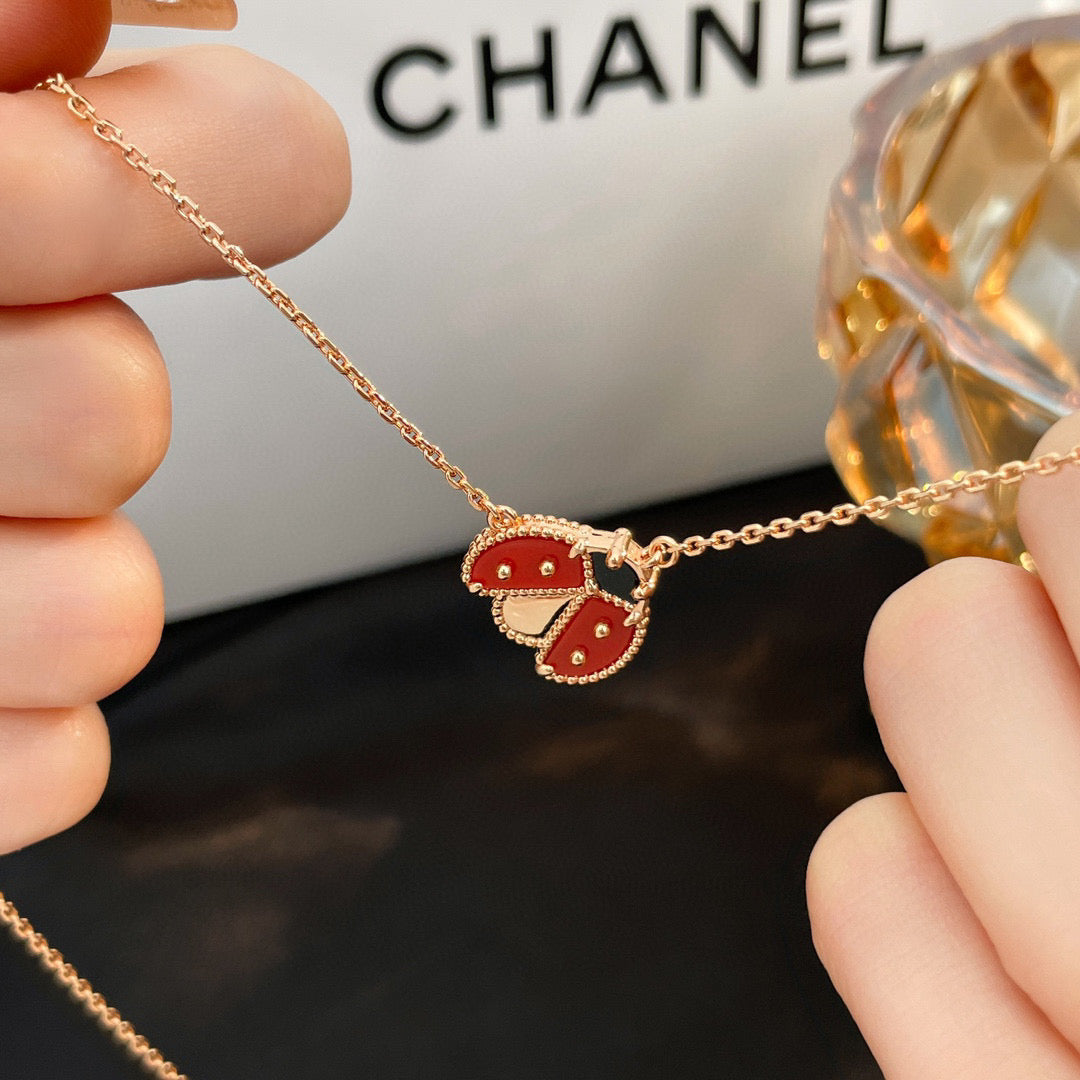 [Peak]LUCKY CARNELIAN LADYBUG CHARM NECKLACE