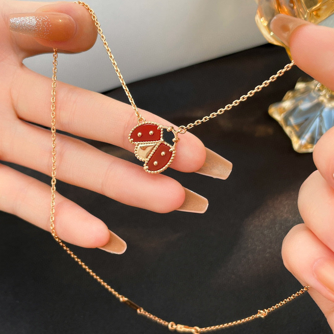 [Peak]LUCKY CARNELIAN LADYBUG CHARM NECKLACE