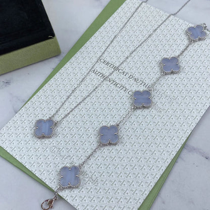 [Peak]LUCKY CLOVER 5-MOTIF BRACELET - PURPLE CHALCEDONY COLLECTION