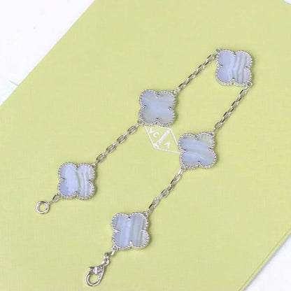 [Peak]LUCKY CLOVER 5-MOTIF BRACELET - PURPLE CHALCEDONY COLLECTION