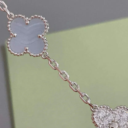 [Peak]LUCKY CLOVER 5-MOTIF BRACELET - PURPLE CHALCEDONY COLLECTION