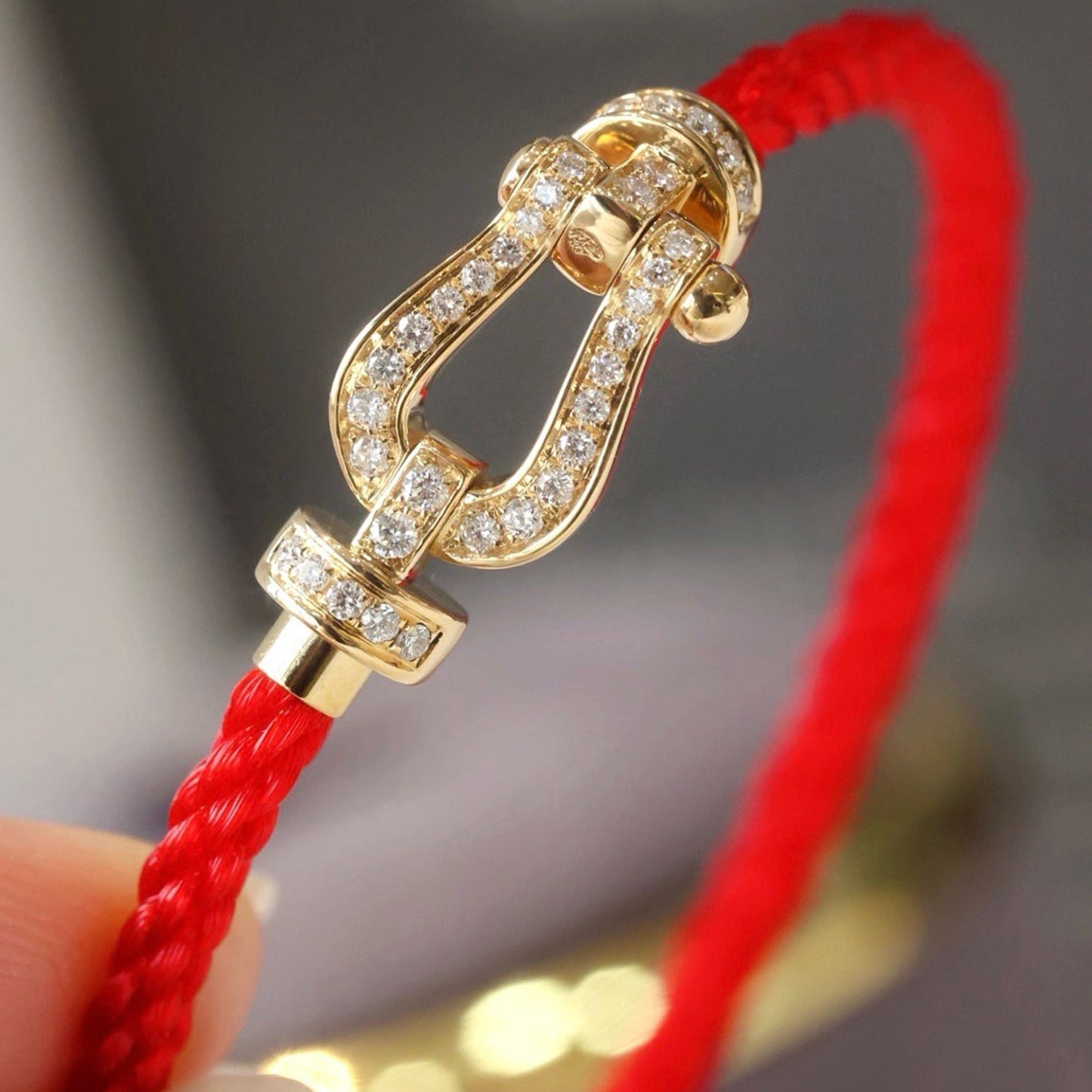[Peak]FORCE LARGE HORSESHOE FULL DIAMOND BRACELET - WHITE GOLD