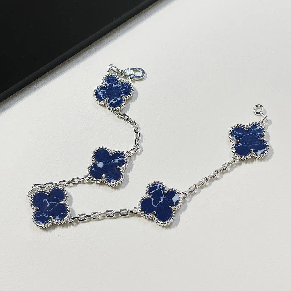 [Peak]LUCKY CLOVER 5-MOTIF BRACELET - PIETERSITE COLLECTION
