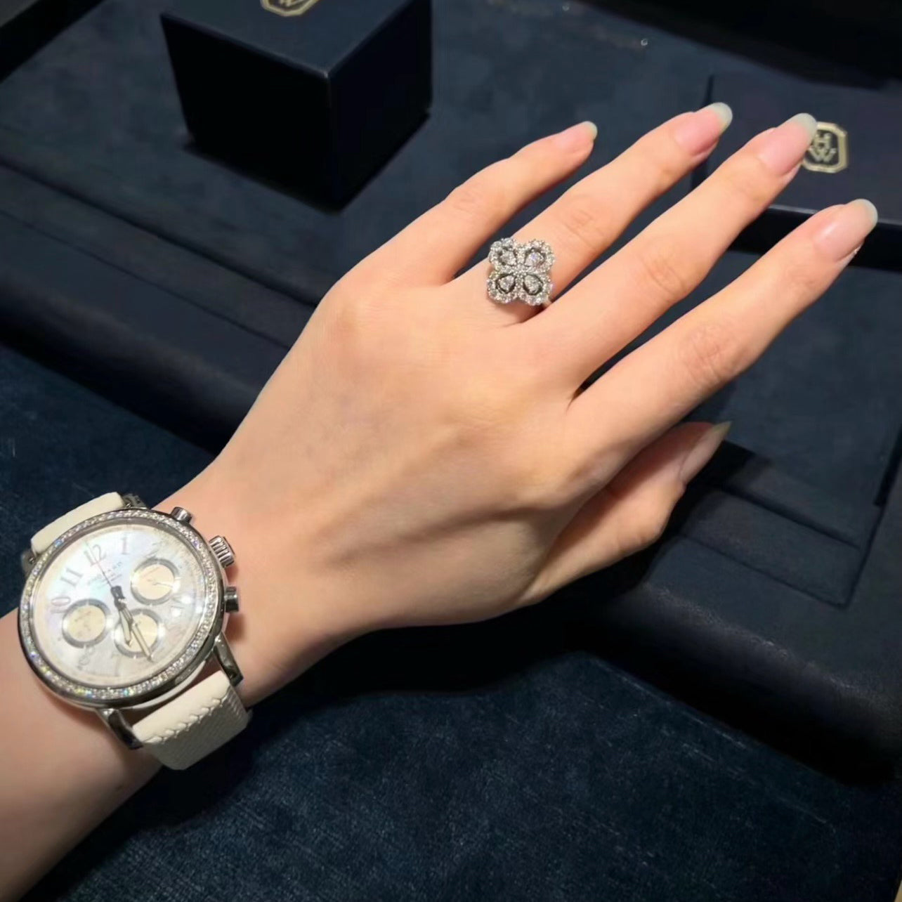 [Peak]LOOP RING FULL MOTIF DIAMOND 16MM SILVE