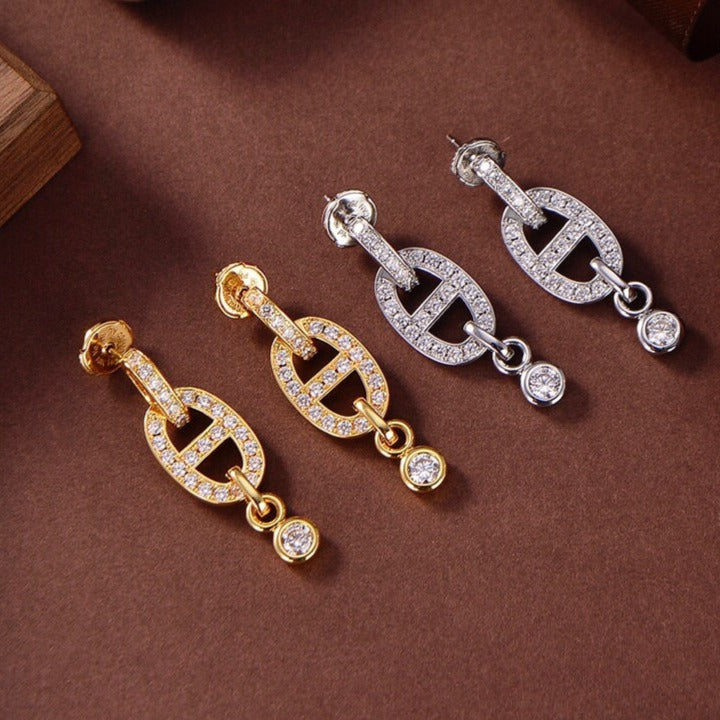 [Peak]HM CHAINE DIAMOND EARRINGS