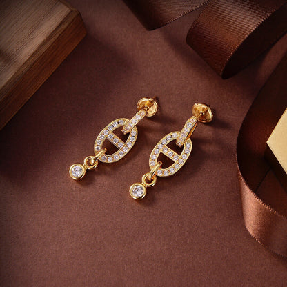 [Peak]HM CHAINE DIAMOND EARRINGS