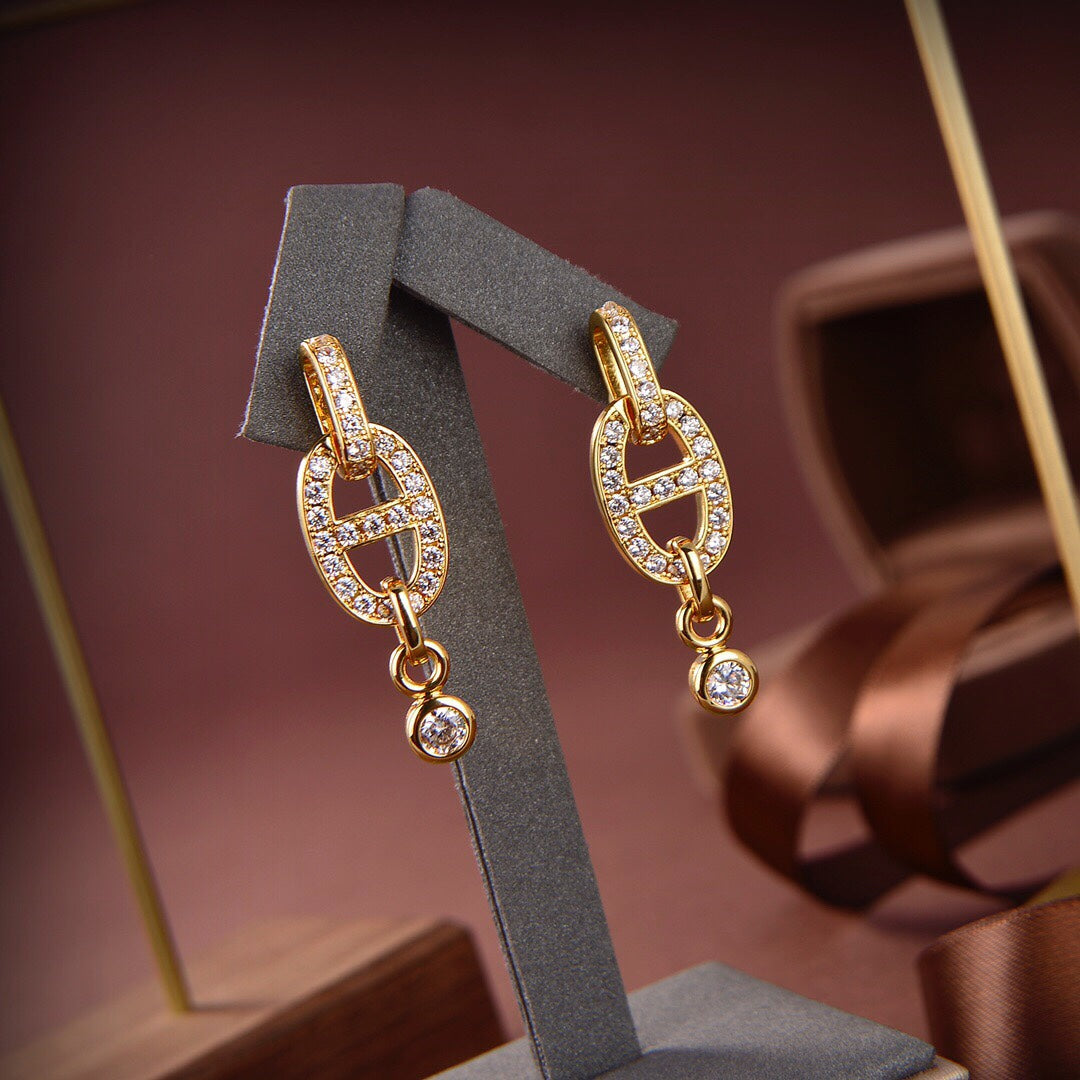 [Peak]HM CHAINE DIAMOND EARRINGS