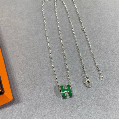 [Peak]POP H GREEN NECKLACE SILVER AND GOLD