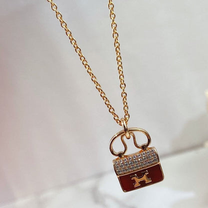 [Peak]CONSTANCE RED PEDANT ROSE GOLD NECKLACE