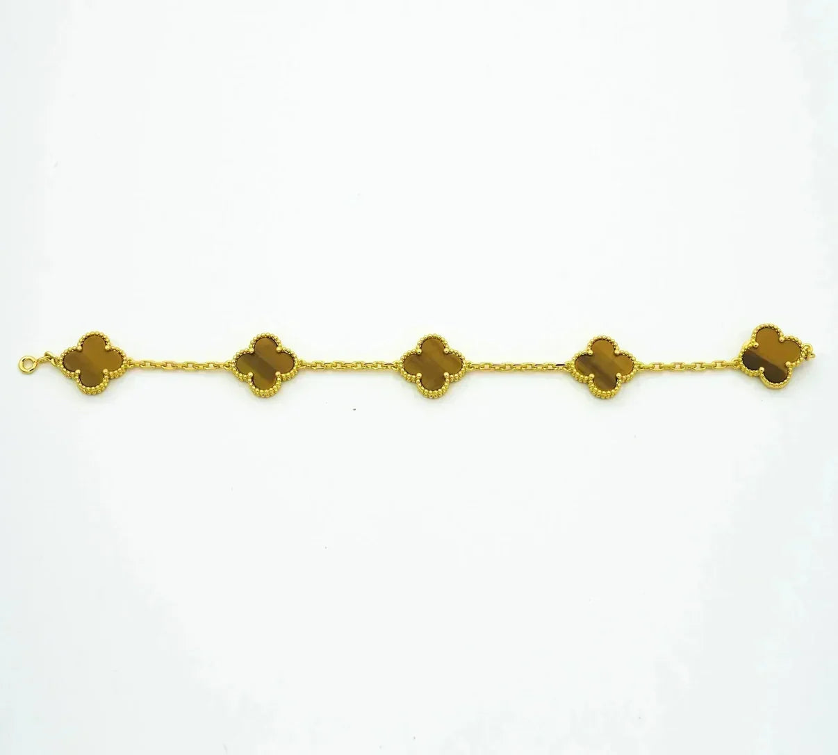 [Peak]LUCKY CLOVER 5-MOTIF BRACELET -  TIGER’S EYE COLLECTION