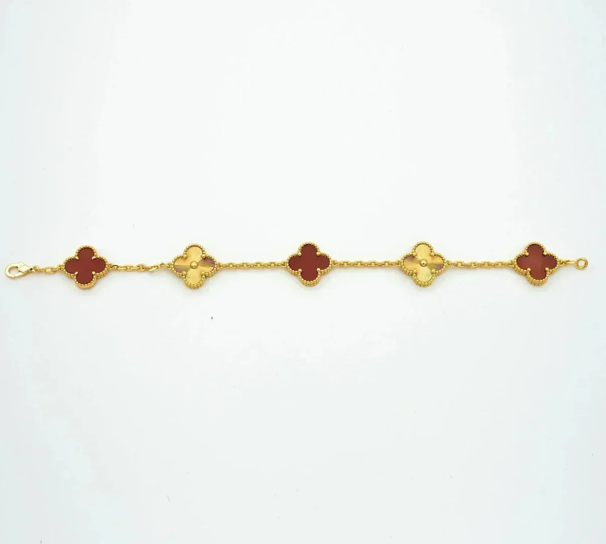 [Peak]LUCKY CLOVER 5-MOTIF BRACELET - RED CARNELIAN COLLECTION