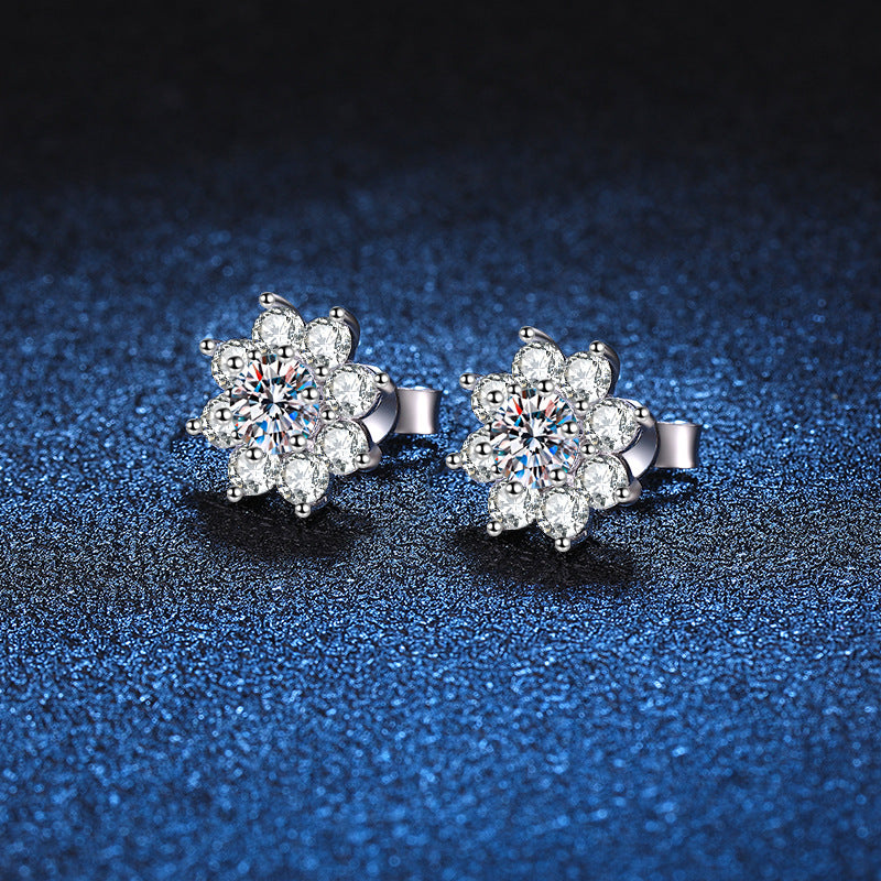 [Peak]RADIANT SUNFLOWER MOISSANITE STUD EARRINGS