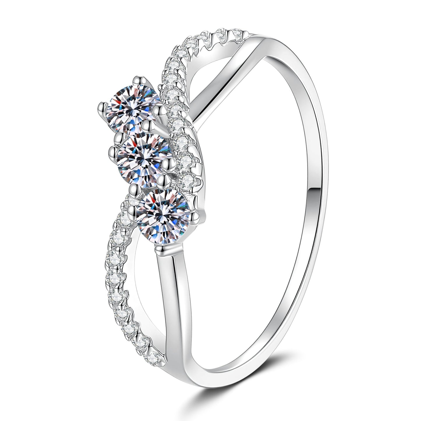 [Peak]INTERTWINING LOVE MOISSANITE RING