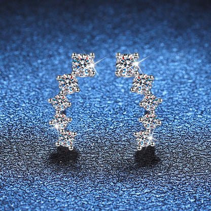 [Peak]SPARKLING SMILE ARC MOISSANITE STUD EARRINGS