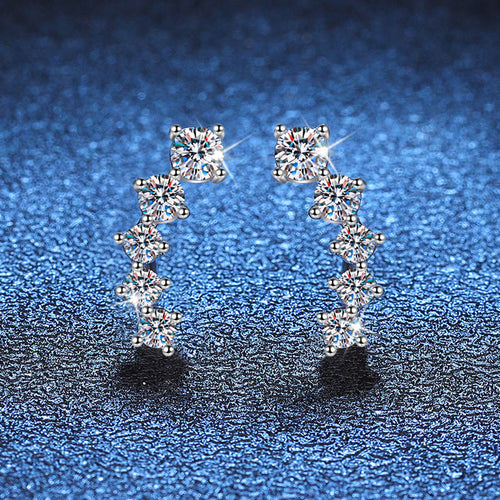 [Peak]SPARKLING SMILE ARC MOISSANITE STUD EARRINGS
