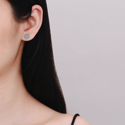 [Peak]ELEGANT FOUR-LEAF CLOVER MOISSANITE STUD EARRINGS