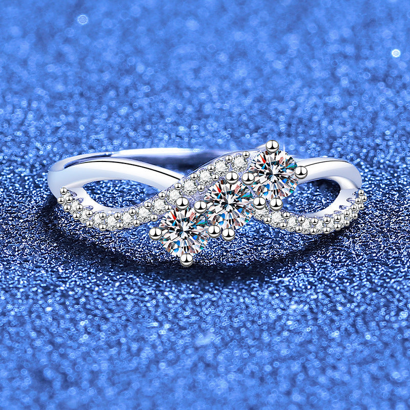[Peak]INTERTWINING LOVE MOISSANITE RING