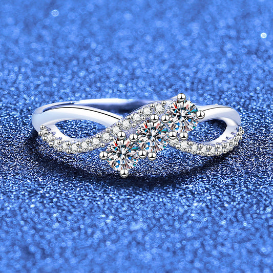 [Peak]INTERTWINING LOVE MOISSANITE RING
