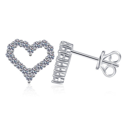 [Peak]SPARKLING HEART-SHAPED MOISSANITE STUD EARRINGS