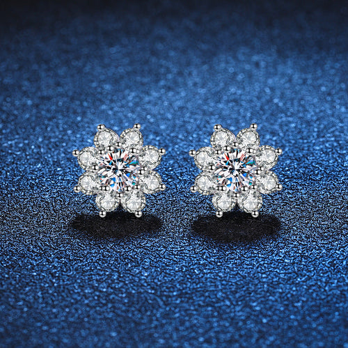 [Peak]RADIANT SUNFLOWER MOISSANITE STUD EARRINGS