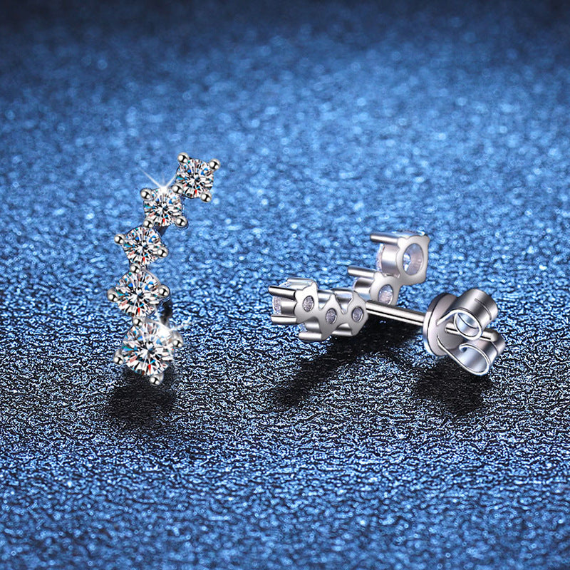 [Peak]SPARKLING SMILE ARC MOISSANITE STUD EARRINGS