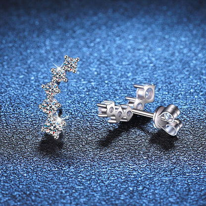 [Peak]SPARKLING SMILE ARC MOISSANITE STUD EARRINGS