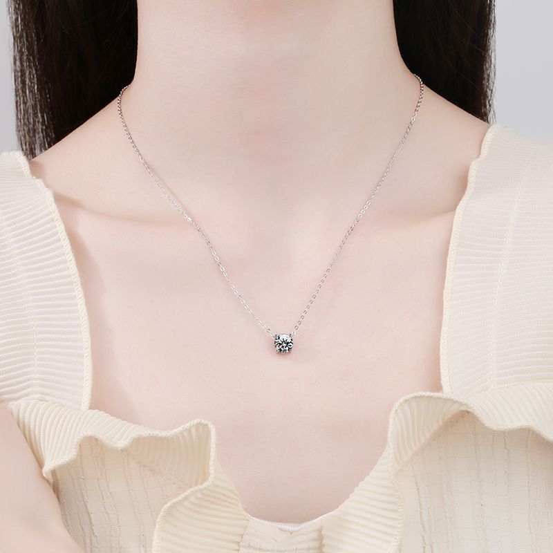 [Peak]CLASSIC FOUR-PRONG SOLITAIRE MOISSANITE NECKLACE
