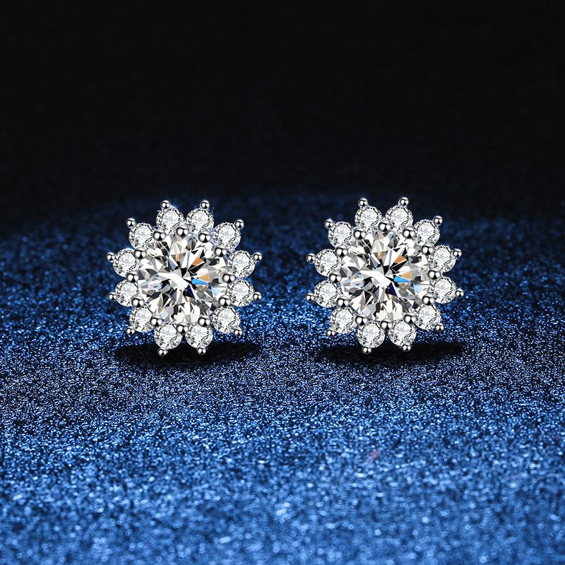 [Peak]BLOOMING SUNFLOWER MOISSANITE STUD EARRINGS