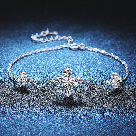 [Peak]CLOVER LUCKY CHARM MOISSANITE BRACELET