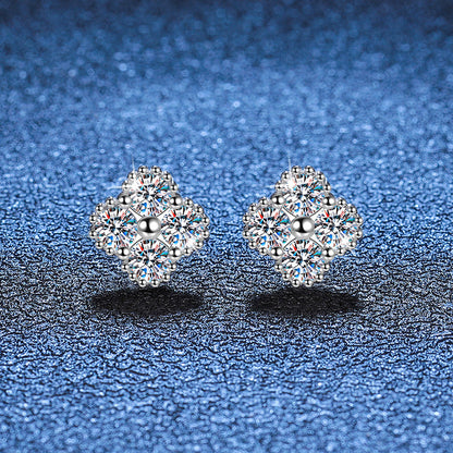 [Peak]ELEGANT FOUR-LEAF CLOVER MOISSANITE STUD EARRINGS