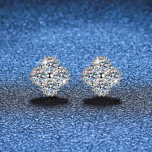 [Peak]ELEGANT FOUR-LEAF CLOVER MOISSANITE STUD EARRINGS