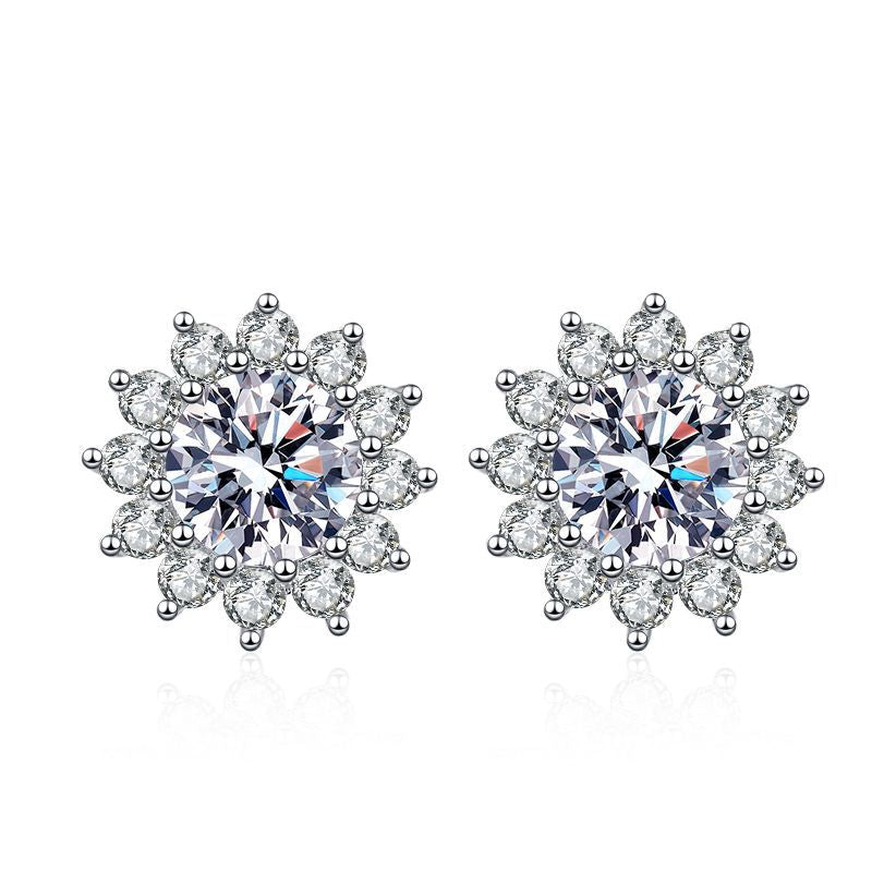 [Peak]BLOOMING SUNFLOWER MOISSANITE STUD EARRINGS