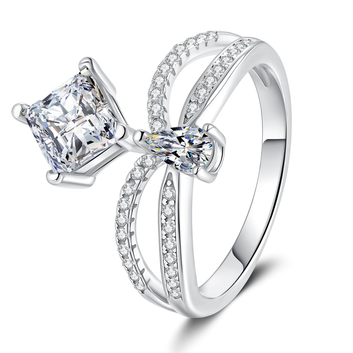 [Peak]ELEGANT DOUBLE-TWISTED MOISSANITE RING
